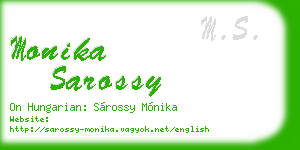monika sarossy business card