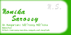 monika sarossy business card